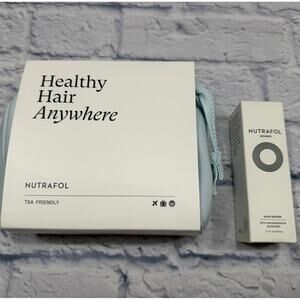 Nutrafol Hair Serum 1.7 oz & Travel Set TSA Friendly Pouch Root Purifier Protect